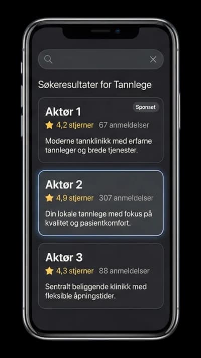 Sammenligning av bedrifter basert på Google-anmeldelser